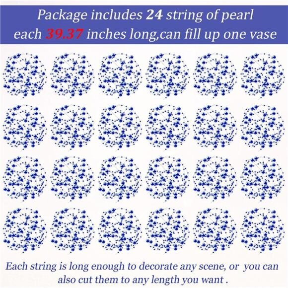 Tondiamo 24 Pcs Artificial Pearl String for Floating Candle Faux Pearls Beads - Picture 2 of 7